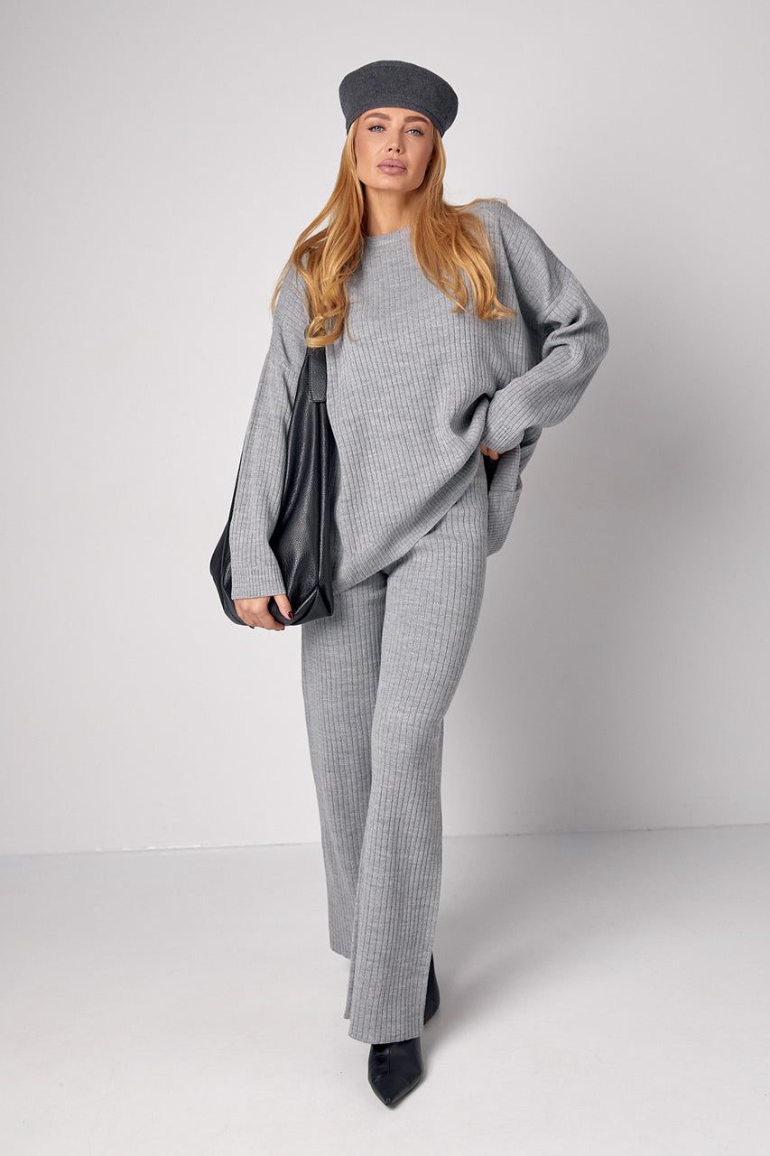 féminin costume oversize у рубчик enі штаavecми палаццо
