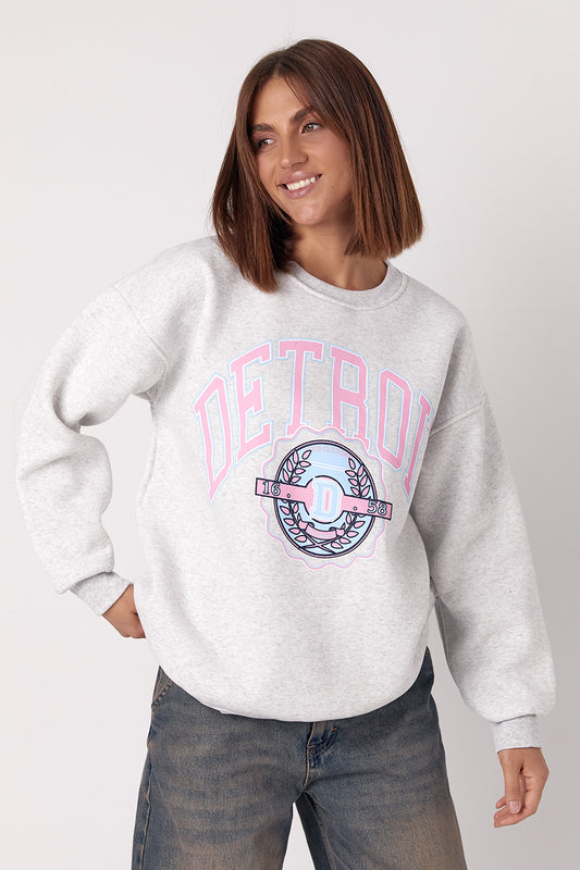 Теплий féminin світшот іen avecписом Detroit