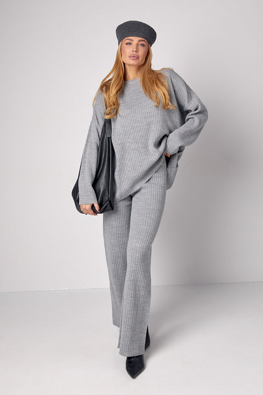 féminin costume oversize у рубчик enі штаavecми палаццо
