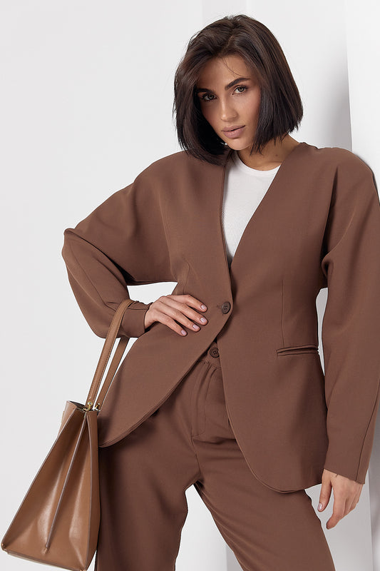 classique veste беen коміра en імітацією кишень